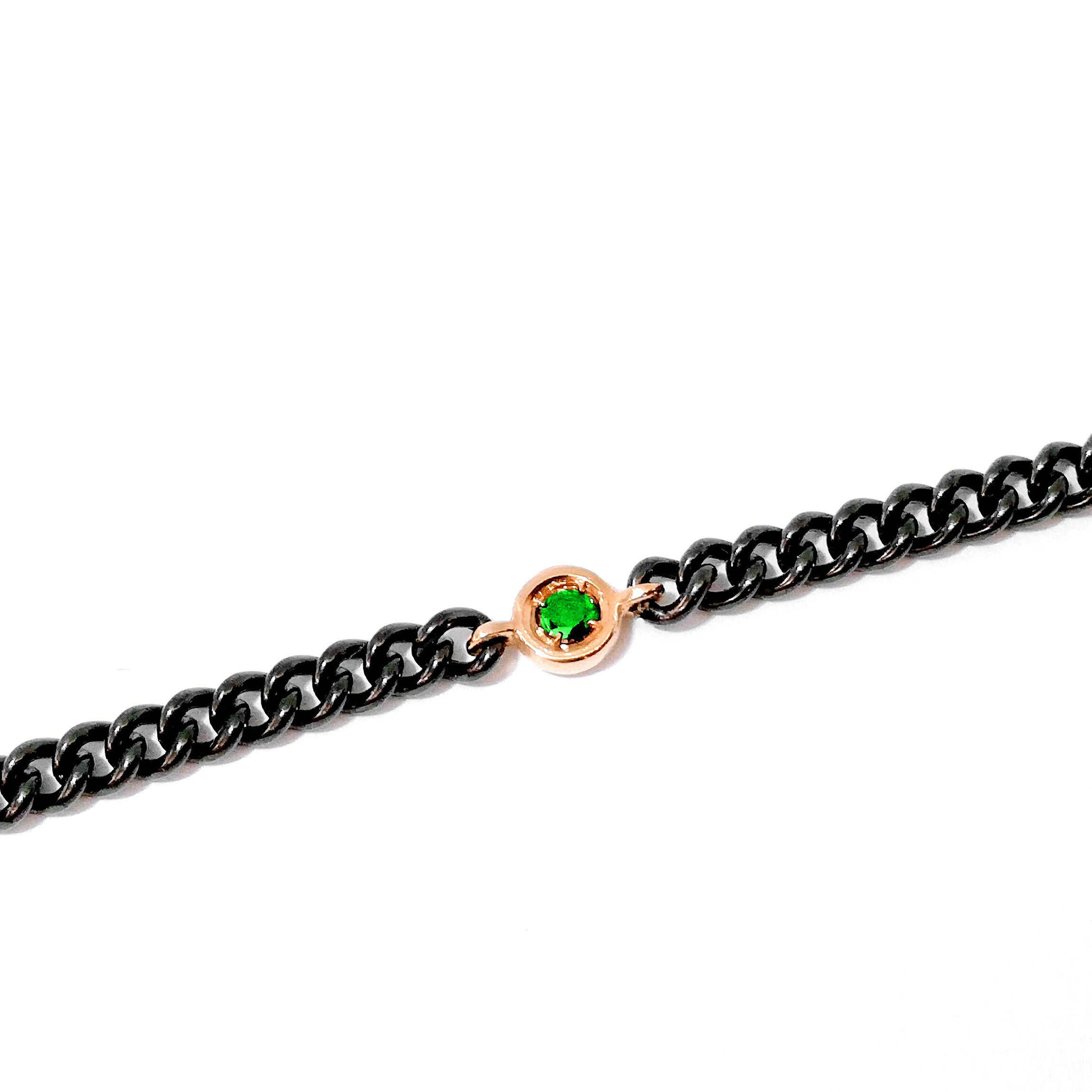 Mens emerald bracelet 18k gold black bracelet | Etsy