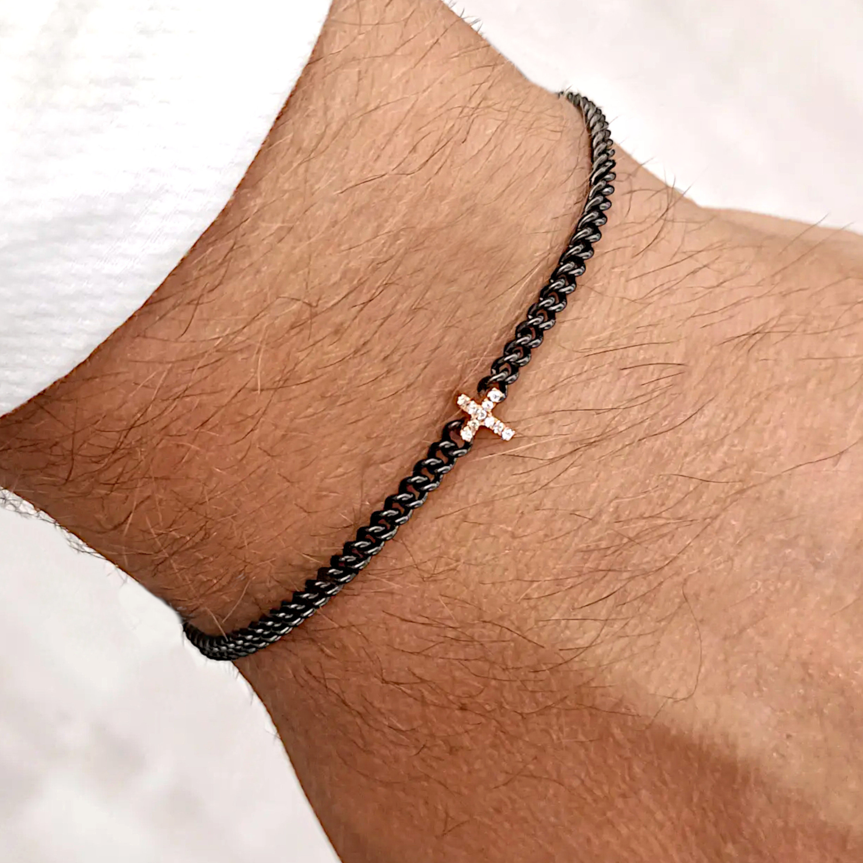 Cross Bracelet Men Mens Bracelet Etsy