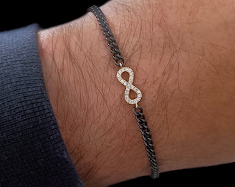 Infinity bracelet men 18k Gold, Mens bracelet, Diamond bracelet men