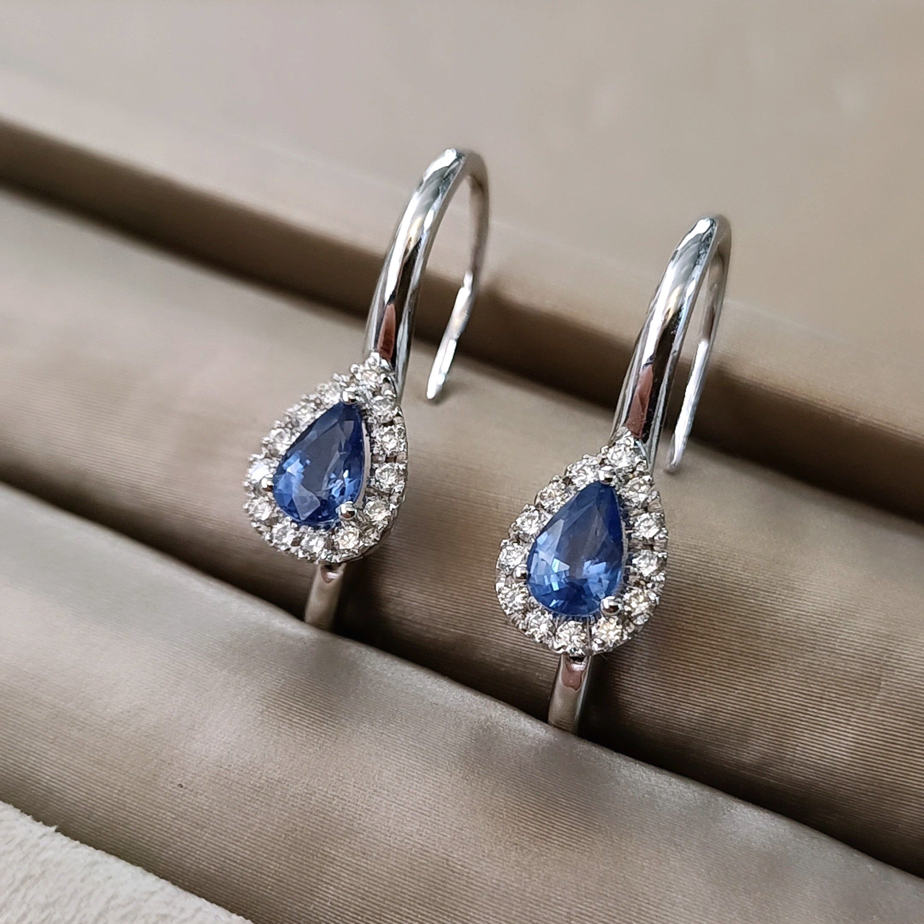 Orecchini pendenti in stile bohémien con zaffiro blu vintage, orecchini