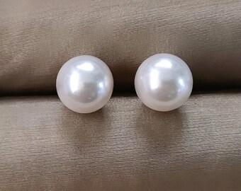 Boucles D'oreilles En Or Blanc 18 Carats Avec Diamant Et Perles Akoya 9mm - Réf OBHT 0139 - Neuf