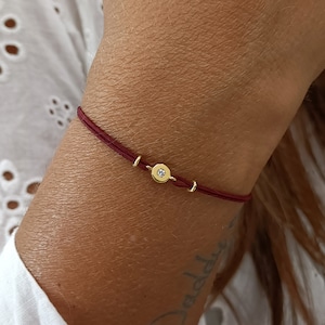 String bracelet with Diamond 18k Gold, Diamond bracelet, Friendship bracelet for women image 4