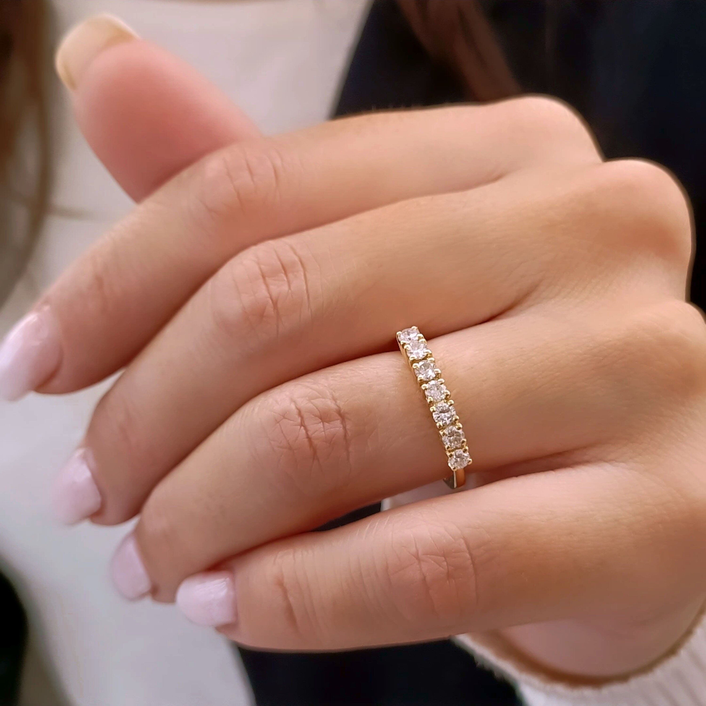 Bague En Or Blanc 18 Carats Sertie De Diamants 0.73 Carat - Poids 7.15g, Taille 48 - Occasion