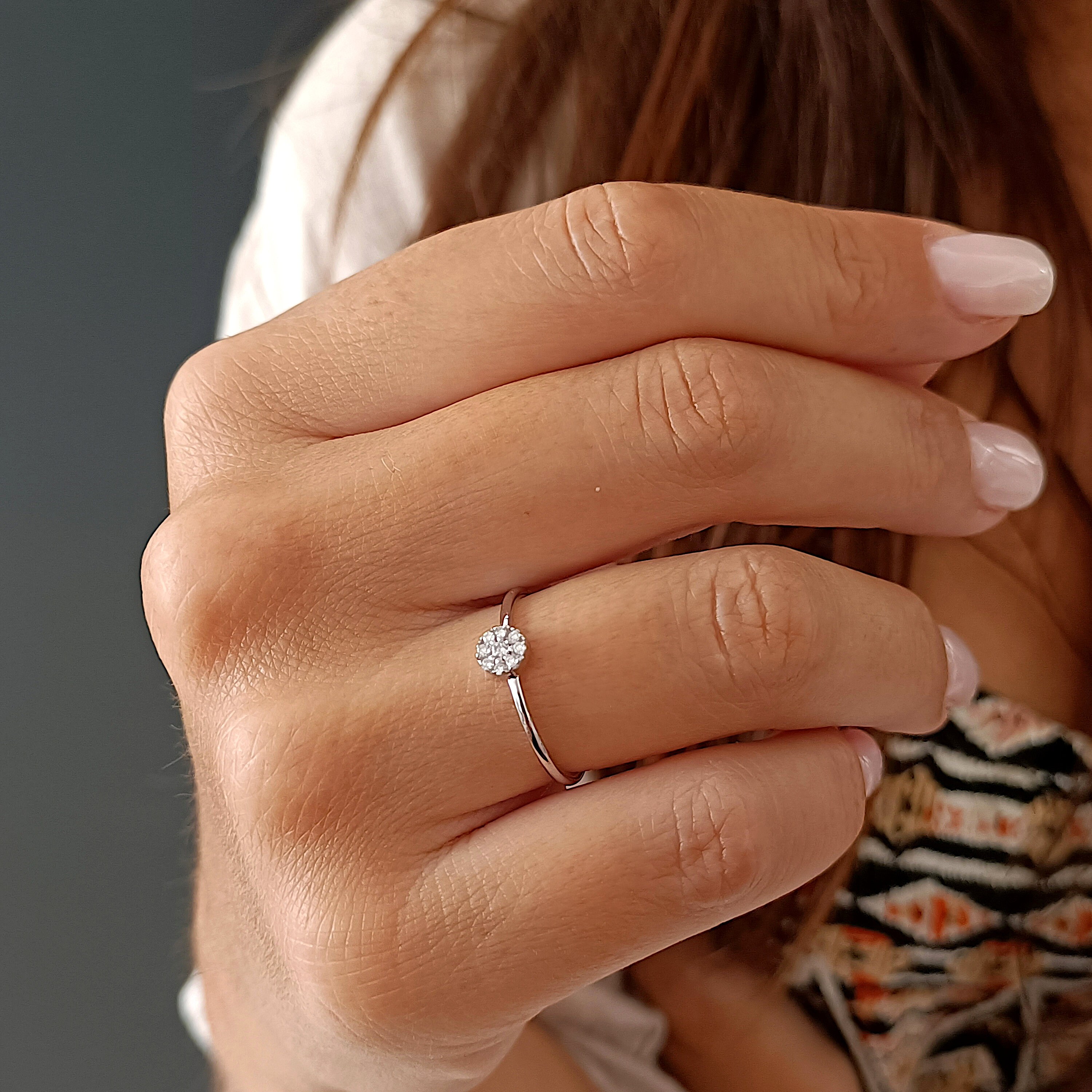 Bague En Or Blanc 18 Carats Sertie De Diamants 1,68 Carat - Modèle éternité