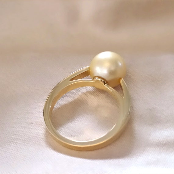 18K 南洋真珠 リング/South Sea Pearl Ring Golden South Sea Pearl and Diamond Ring, 18k Gold Pearl Ring - Etsy