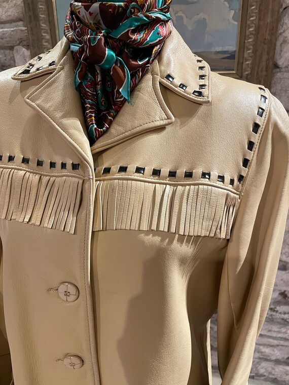 Beautiful 1950s Western Deer Skin Fringe Jacket S… - image 2