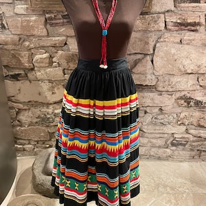 Incredible Vintage Eye Dazzler Seminole Patchwork Skirt Size S