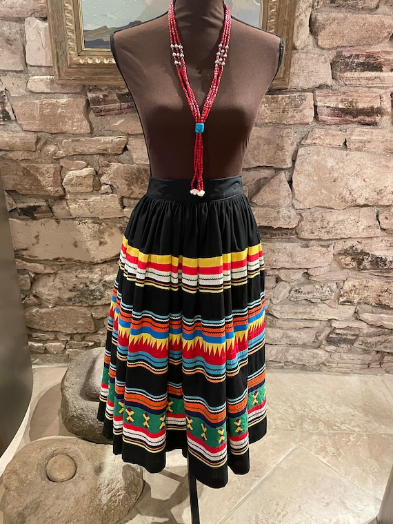 Incredible Vintage Eye Dazzler Seminole Patchwork Skirt Size Incredible Vintage Eye Dazzler Seminole Patchwork Skirt Size