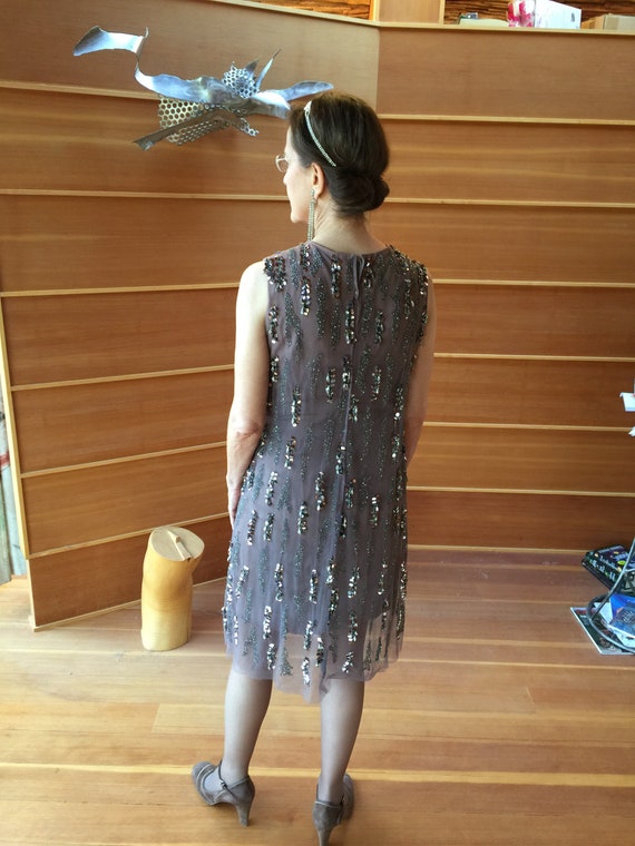 dress to impress waist beads Adrianna Papell Art Deco Beaded Blouson Gown