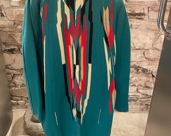 Beautiful Vintage 1950s Ganscraft Chimayo Blanket Swing Coat Beautiful Vintage 1950s Ganscraft Chimayo Blanket Swing Coat