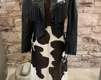 Gorgeous Michael Kors Fifth Avenue Cowhide Skirt Size S