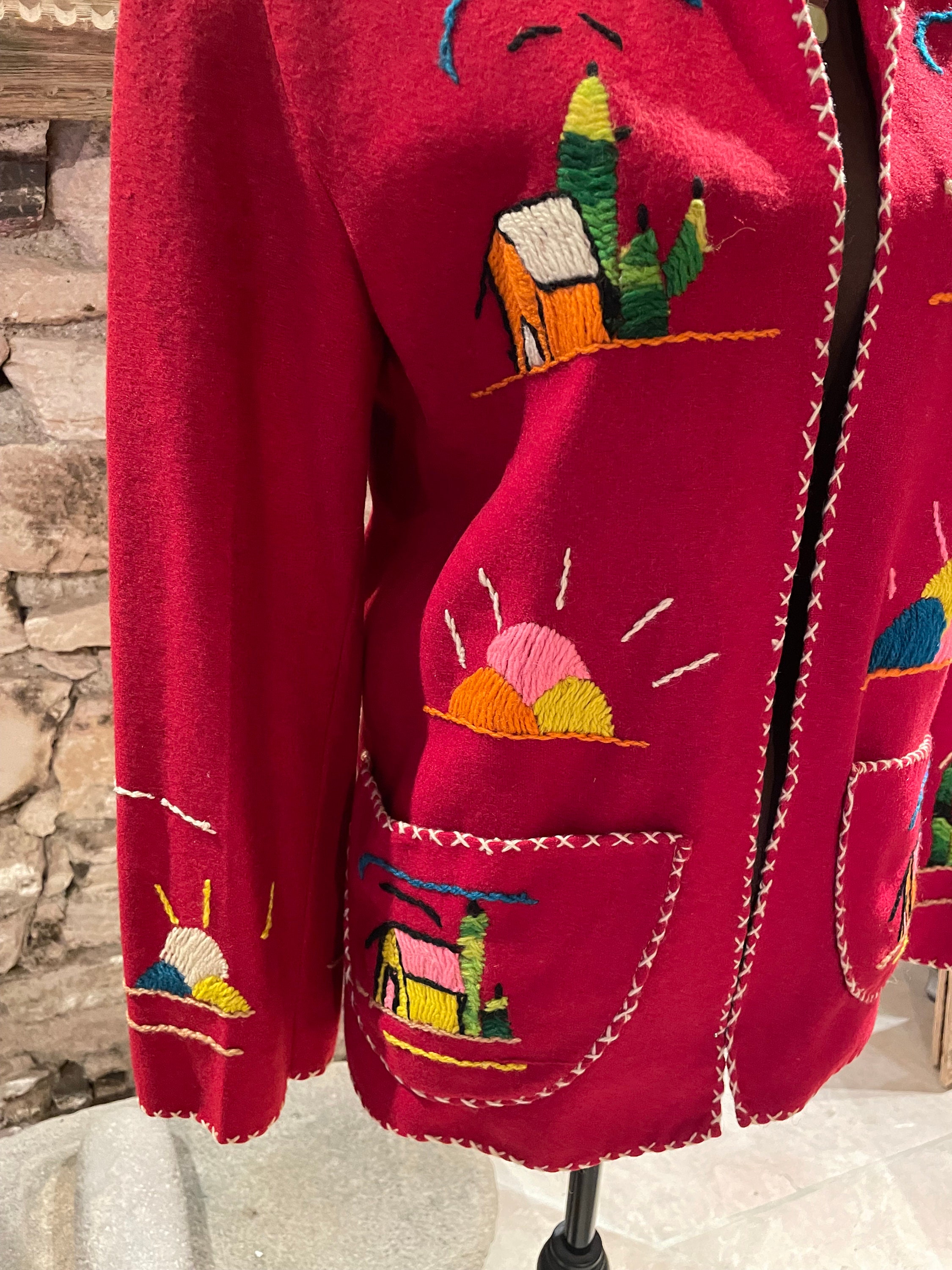 Sasquatchfabrix. MEXICAN Embroidered JACKET Red