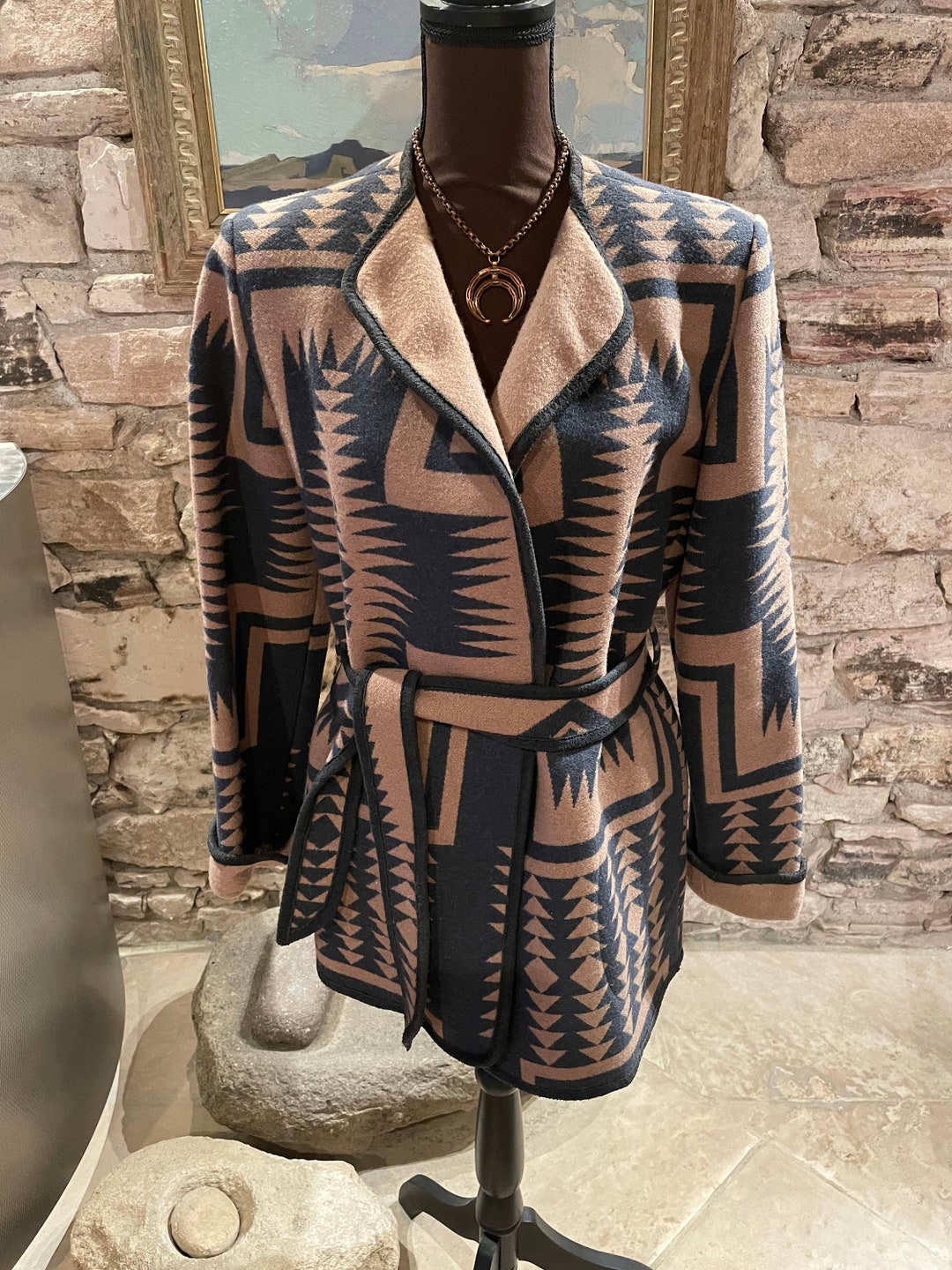 Vintage Pendleton Southwest Blanket Coat Size M Etsy