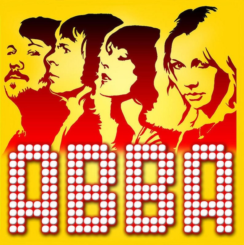 ABBA Iron on Heat Transfer, Any Colour Fabric Half Page - Etsy Australia