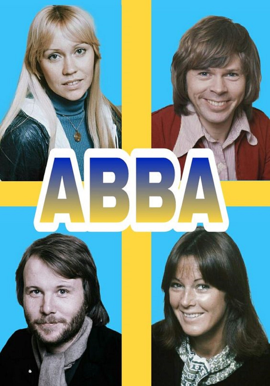 ABBA Iron on Heat Transfer Any Colour Fabric Half Page Etsy Australia