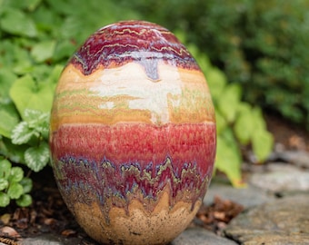 Handmade Ceramic Garden Orb in Spanish, Indoor/Outdoor Decor, 3 Sizes