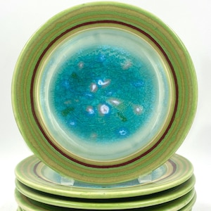 Ocean Plates, Dinner Plates, Salad Plates - Handmade Stoneware Pottery