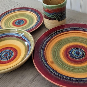 Spanish Dinnerware Set – Handmade Pottery Place Setting (3 or 4 Piece)