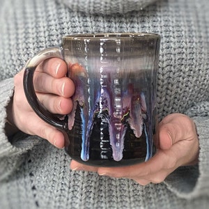 Black Pearl Mug | Large Handmade Stoneware Coffee Cup - Colorful - unique gift - hand glazed - made in Vermont