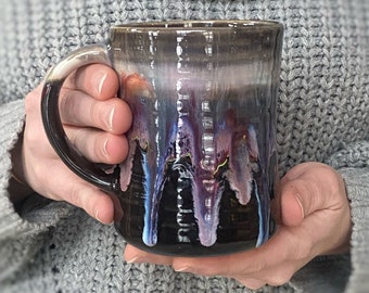 Large Handmade Stoneware Mug in Pearl