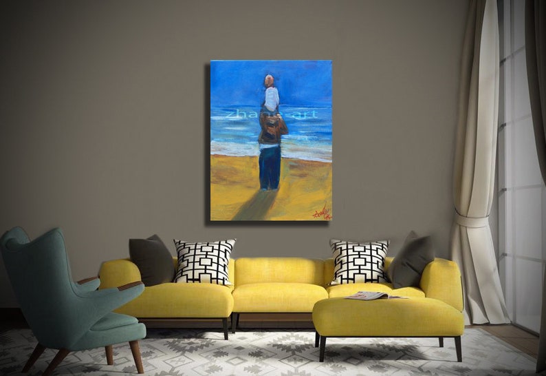 Memories Of A Day Out With My Dad original bespoke acrylic art on canvas by zhane