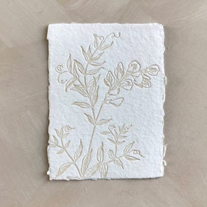 Meadow Vetch Print - Letterpress print on handmade paper - 5x7"