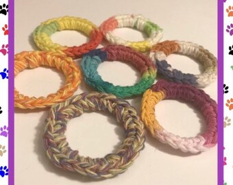 Kitty krack rings set of 4 | crocheted cat toys | crocheted cat rings