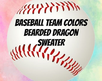 Baseball team colors bearded dragon  sweater | bearded dragon sweater | bearded dragon clothing