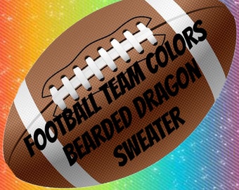 Football team color Adult bearded dragon sweater | bearded dragon sweater | bearded dragon clothing