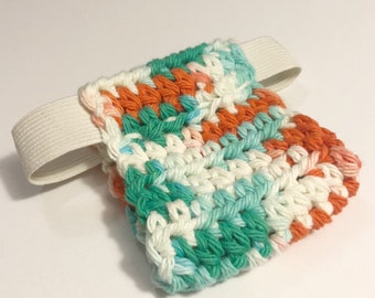 Teal, white and orange Tortoise diaper