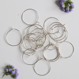 25mm Handmade Sterling Silver Earring Hoops image 2