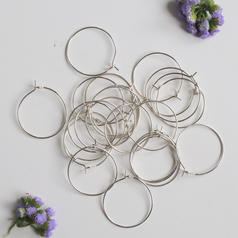 25mm Handmade Sterling Silver Earring Hoops imagem 2