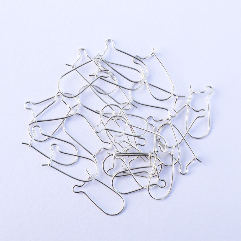 Handmade Sterling Silver Kidney Wires, Earring Hooks image 2