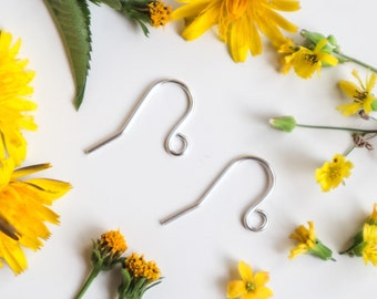 Crochets de boucles d'oreilles français faits main en argent sterling