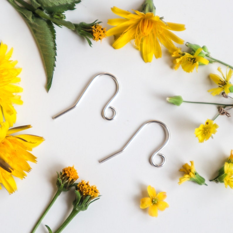 Crochets de boucles d'oreilles français faits main en argent sterling image 1