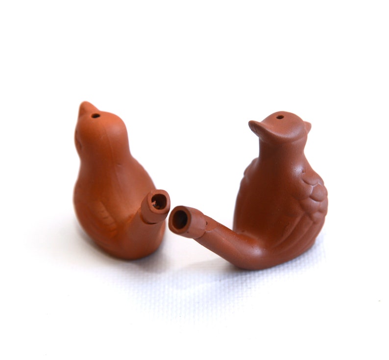 Ukrainian Traditional Clay Whistle, Couple of Birds, 2 Warbler Water