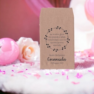 Sacchetti confetti battesimo ringraziamento, matrimonio, comunione Cresima