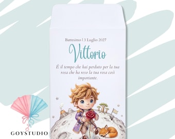 50 paper bags with a Little Prince theme, for baptisms, births, and birthdays. Baby confetti bags for First Communion.