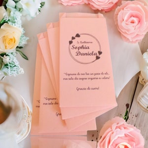50 bustine confettata personalizzate sacchetti confetti matrimonio cresima battesimo Prima Comunione/Sacchetti  in carta colorata