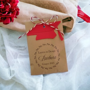 30 Sacchetti bomboniera laurea personalizzati con tocco  - Goystudio