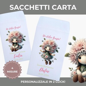 Set Sacchetto Regalo Per Bambini Grande - Motivo Floreale Rosa Con Carta Velina E Biglietto, Per Compleanno E Baby Shower