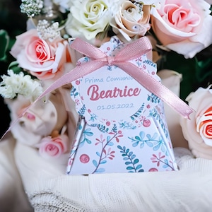 10 Scatoline portaconfetti personalizzate Battesimo Cresima Comunione Compleanno