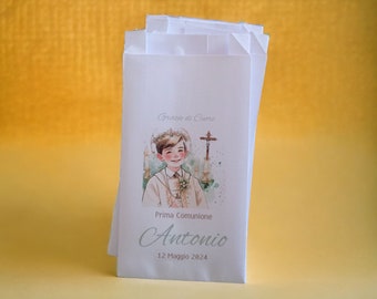50 Paper bags, first communion candy bags for children. Bag for confetti or sweets. Favor, personalized end of party