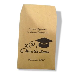 Kraft paper bags for personalized graduation favors, 10 graphics, touch parchment, Rainbow, University Confetti grafica 7