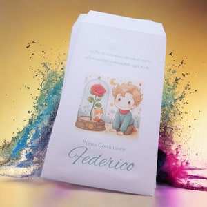 50 Sacchetti in carta tema Il Piccolo Principe, battesimo, nascita, compleanno. Confettata bambino Bustine per confetti Prima Comunione