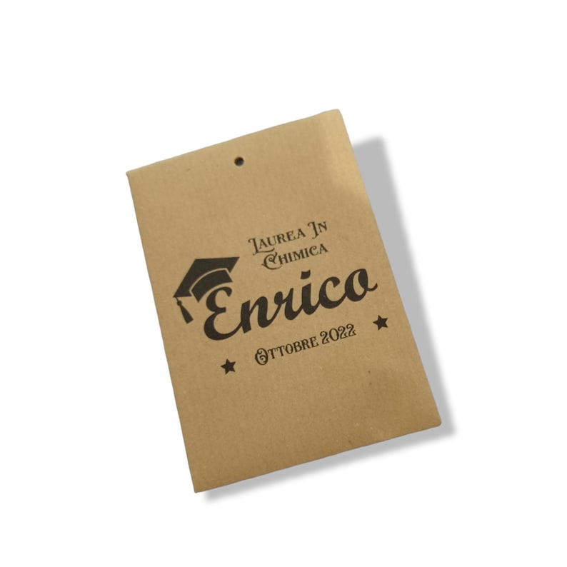 Kraft paper bags for personalized graduation favors, 10 graphics, touch parchment, Rainbow, University Confetti image 11