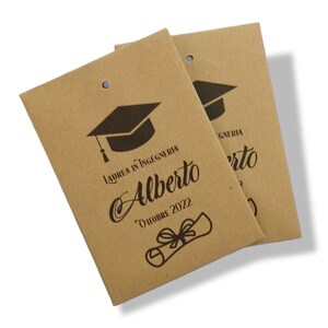 Kraft paper bags for personalized graduation favors, 10 graphics, touch parchment, Rainbow, University Confetti grafica 9