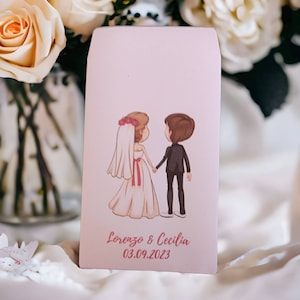 GoyStudio 50 sacchetti carta confetti personalizzabili.  Confettata matrimonio, lancio del riso, portaconfetti. bustine semi