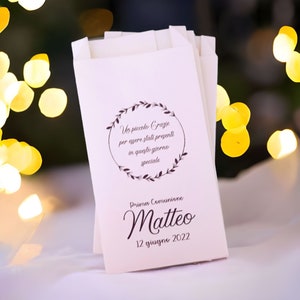 50 bustine carta personalizzate matrimonio anniversario cresima comunione battesimo compleanno