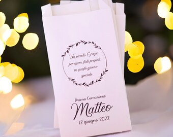 50 bustine carta personalizzate matrimonio anniversario cresima comunione battesimo compleanno